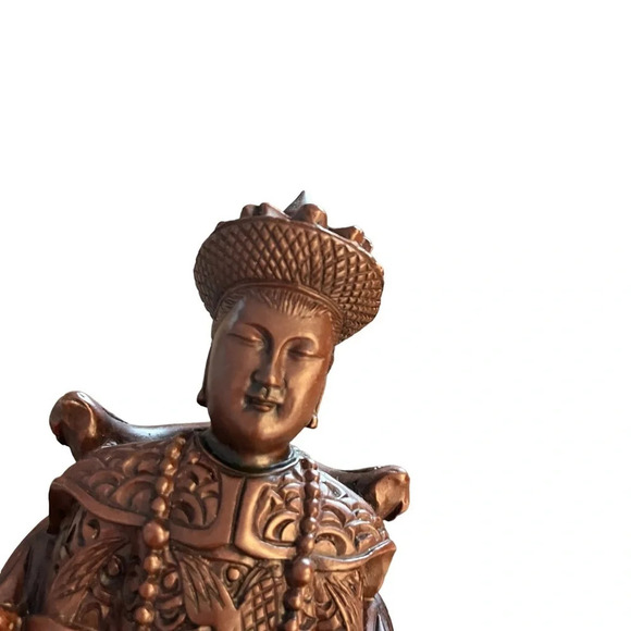 Carved Resin Asian God Warrior Statue - Picture 3 of 7
